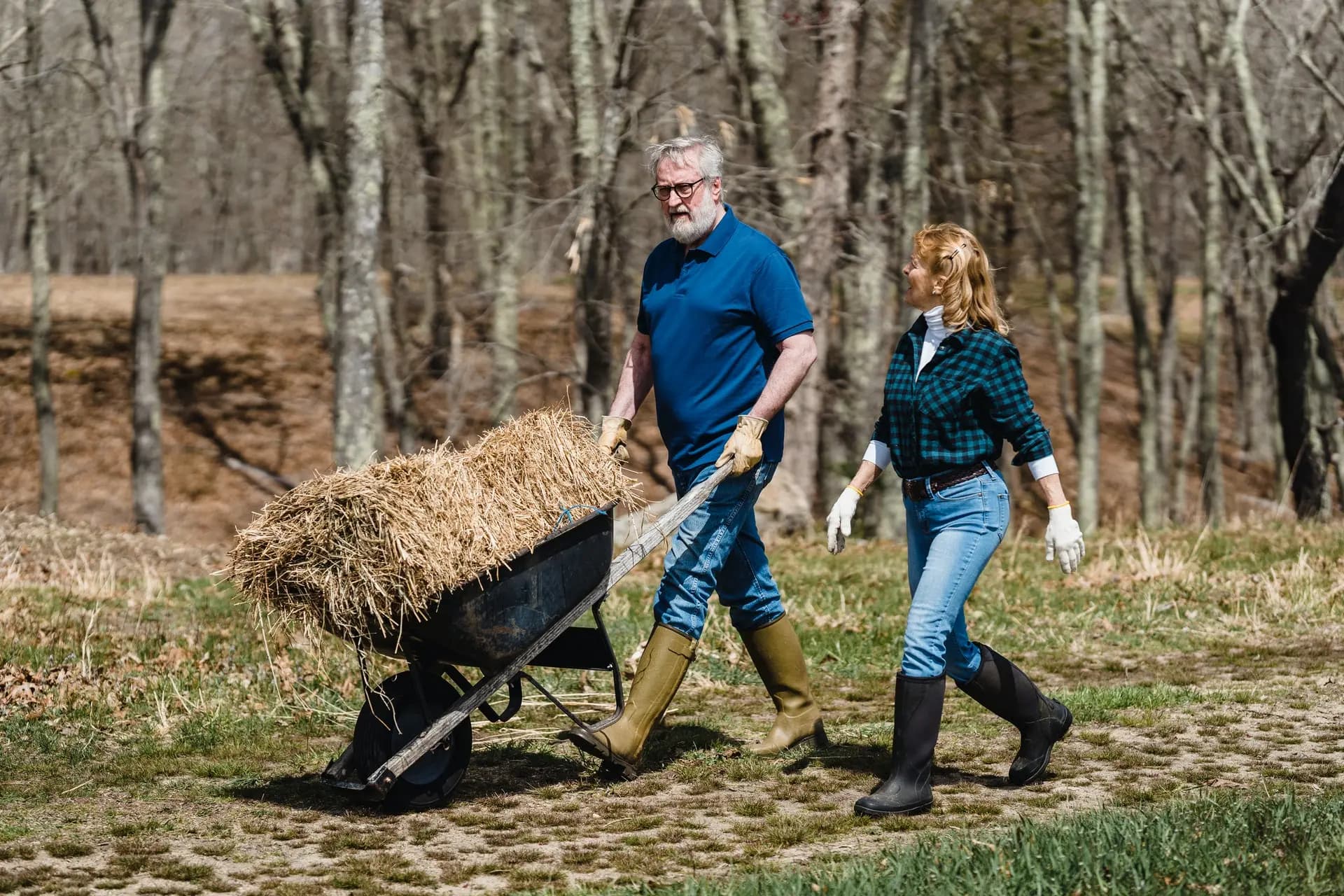 picture of us walking around the farm of our local suppliers